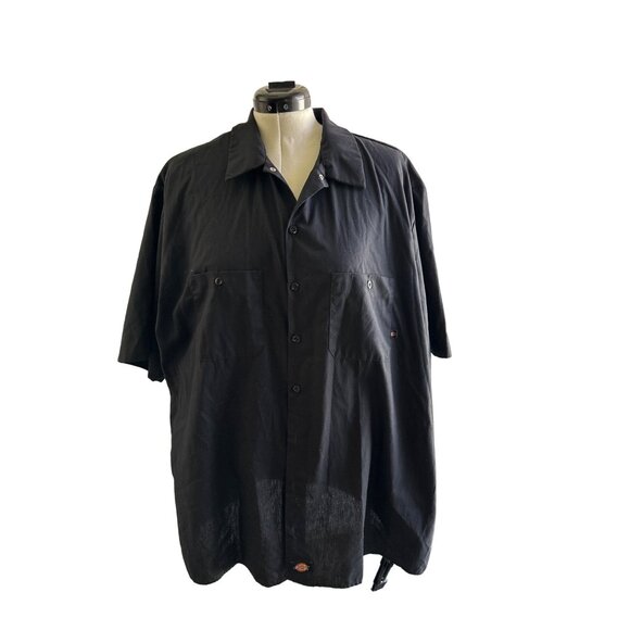 Dickies Men's Black Button-Up Short Sleeve Work Shirt Sz 3XL Sku 2990 - Picture 3 of 6